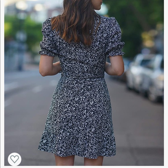 The Drop Paola Alberdi Puff Sleeve Wrap Dress - Picture 3 of 8